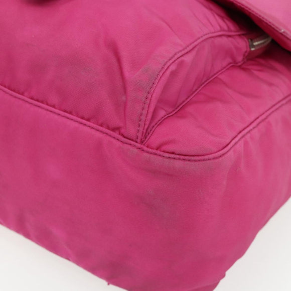 PRADA Shoulder Bag Nylon Pink Silver Auth ti3838