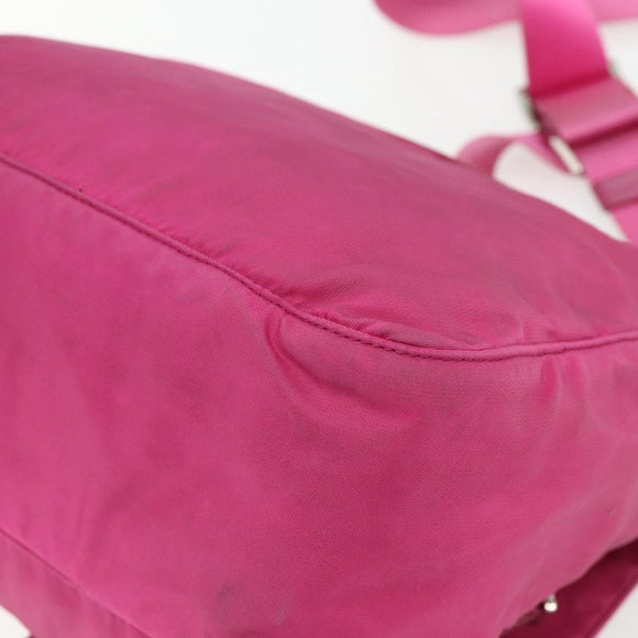 PRADA Shoulder Bag Nylon Pink Silver Auth ti3838