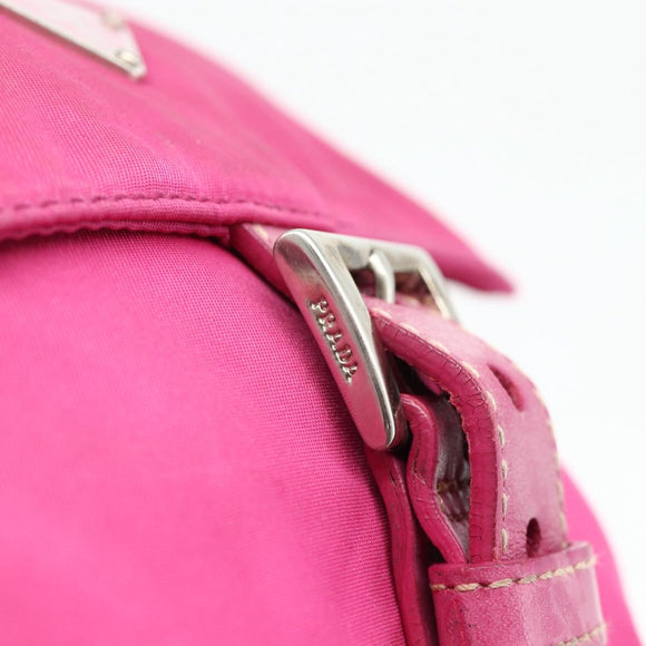 PRADA Shoulder Bag Nylon Pink Silver Auth ti3838