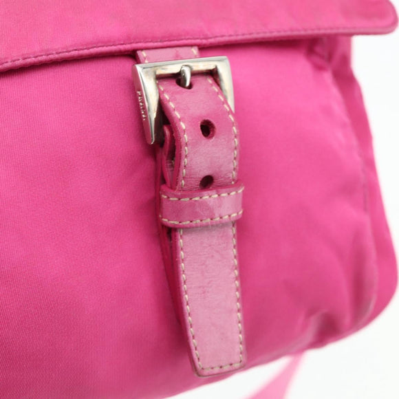 PRADA Shoulder Bag Nylon Pink Silver Auth ti3838