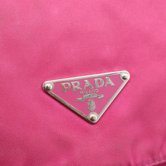 PRADA Shoulder Bag Nylon Pink Silver Auth ti3838
