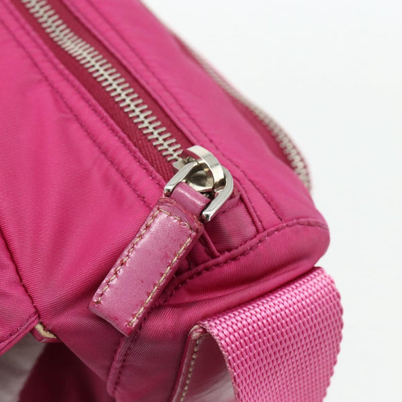 PRADA Shoulder Bag Nylon Pink Silver Auth ti3838