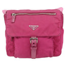 PRADA Shoulder Bag Nylon Pink Silver Auth ti3838-13