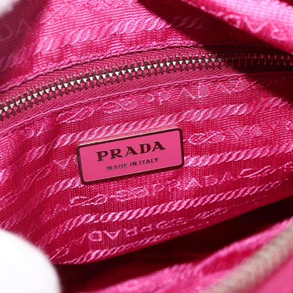 PRADA Shoulder Bag Nylon Pink Silver Auth ti3838
