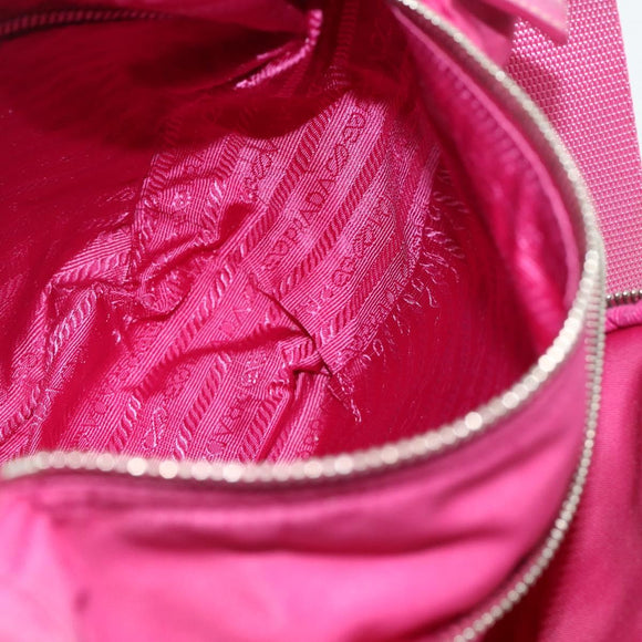 PRADA Shoulder Bag Nylon Pink Silver Auth ti3838
