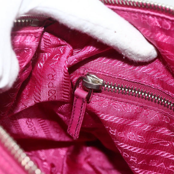 PRADA Shoulder Bag Nylon Pink Silver Auth ti3838