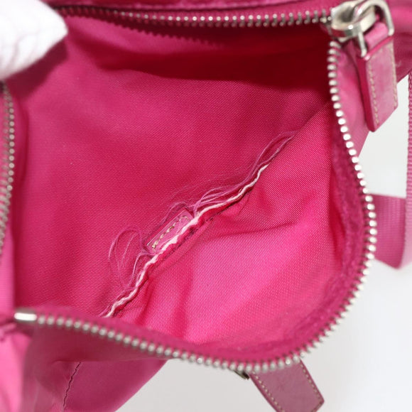 PRADA Shoulder Bag Nylon Pink Silver Auth ti3838