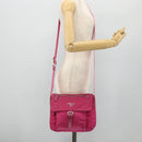 PRADA Shoulder Bag Nylon Pink Silver Auth ti3838-29