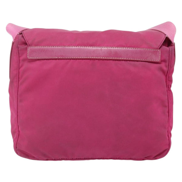 PRADA Shoulder Bag Nylon Pink Silver Auth ti3838