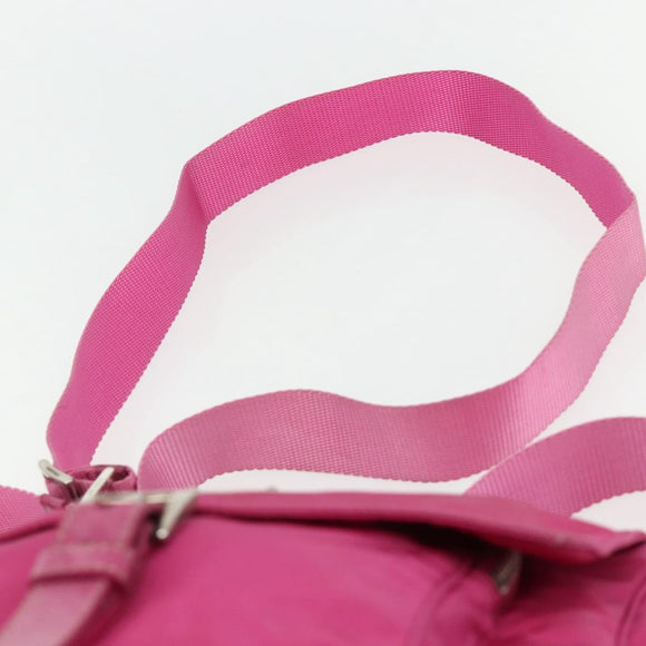 PRADA Shoulder Bag Nylon Pink Silver Auth ti3838