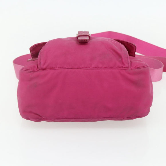 PRADA Shoulder Bag Nylon Pink Silver Auth ti3838