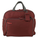 PRADA Sports Boston Bag Nylon Bordeaux Silver Auth ti3840-13