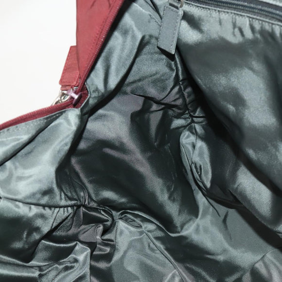 PRADA Sports Boston Bag Nylon Bordeaux Silver Auth ti3840
