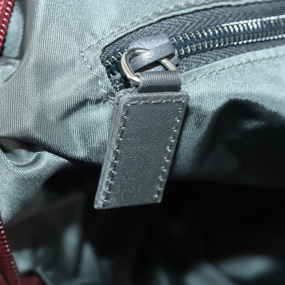 PRADA Sports Boston Bag Nylon Bordeaux Silver Auth ti3840