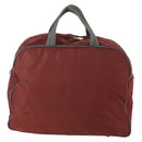 PRADA Sports Boston Bag Nylon Bordeaux Silver Auth ti3840-2