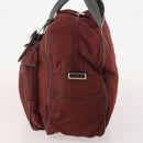 PRADA Sports Boston Bag Nylon Bordeaux Silver Auth ti3840-3