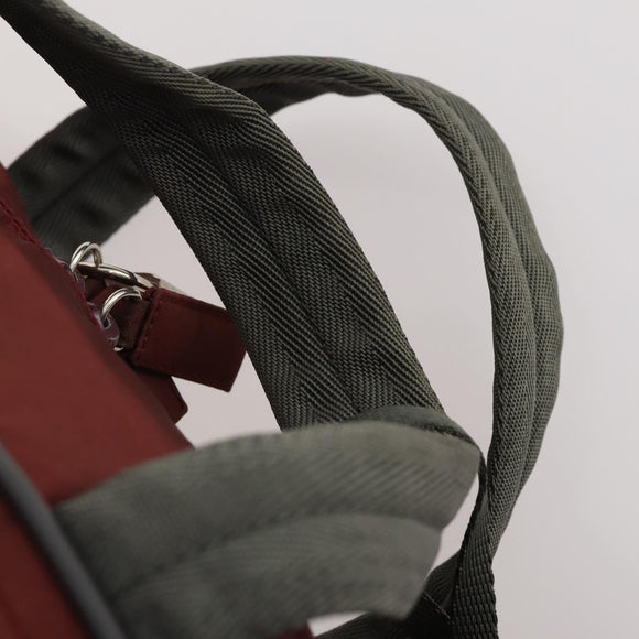 PRADA Sports Boston Bag Nylon Bordeaux Silver Auth ti3840