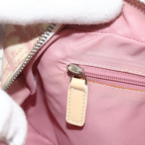 Christian Dior Trotter Canvas Shoulder Bag PVC Pink Silver Auth ti3841