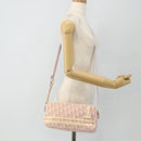 Christian Dior Trotter Canvas Shoulder Bag PVC Pink Silver Auth ti3841-22
