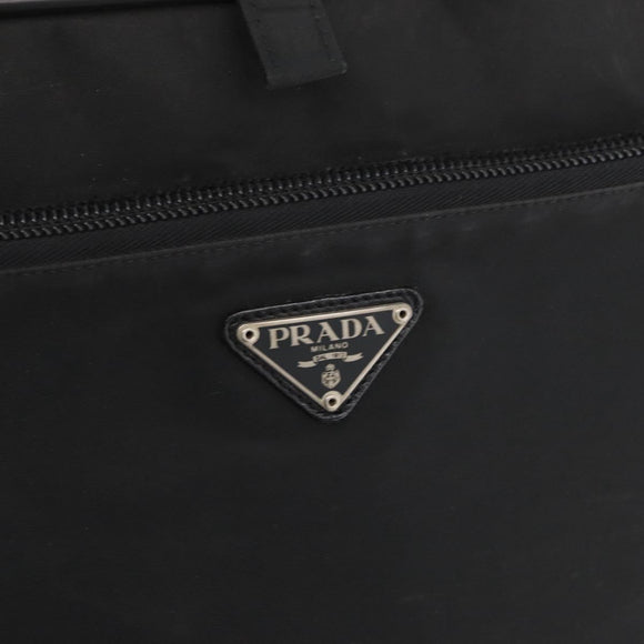 PRADA Business Bag Nylon Black Silver Auth ti3842