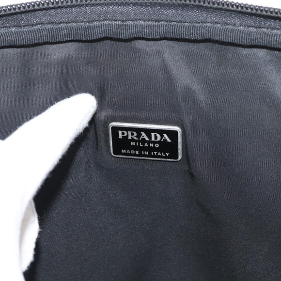 PRADA Business Bag Nylon Black Silver Auth ti3842