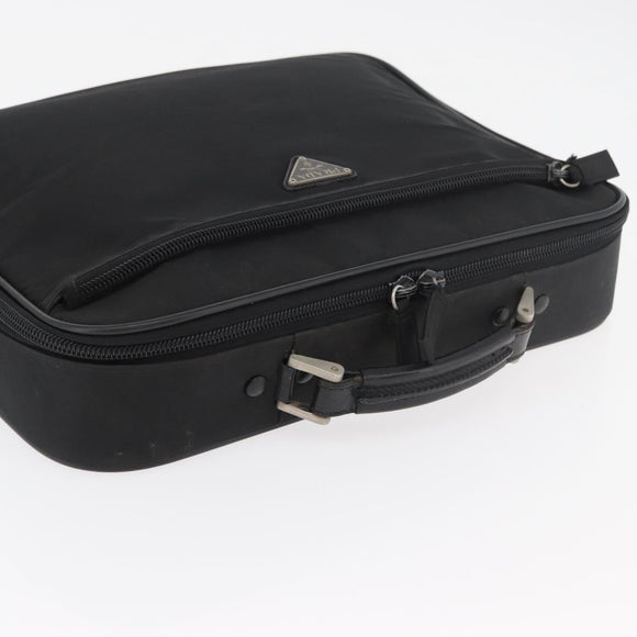 PRADA Business Bag Nylon Black Silver Auth ti3842