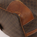 CELINE Macadam Canvas Boston Bag PVC Leather Brown Gold Auth ti3843-8