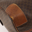 CELINE Macadam Canvas Boston Bag PVC Leather Brown Gold Auth ti3843-17