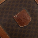 CELINE Macadam Canvas Boston Bag PVC Leather Brown Gold Auth ti3843-19