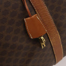 CELINE Macadam Canvas Boston Bag PVC Leather Brown Gold Auth ti3843-10