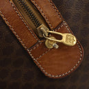 CELINE Macadam Canvas Boston Bag PVC Leather Brown Gold Auth ti3843-21