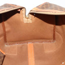 CELINE Macadam Canvas Boston Bag PVC Leather Brown Gold Auth ti3843-23