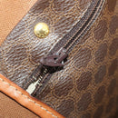 CELINE Macadam Canvas Boston Bag PVC Leather Brown Gold Auth ti3843-24