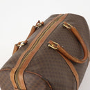CELINE Macadam Canvas Boston Bag PVC Leather Brown Gold Auth ti3843-6
