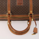 CELINE Macadam Canvas Boston Bag PVC Leather Brown Gold Auth ti3843-7