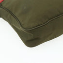 PRADA Sports Shoulder Bag Nylon Khaki Silver Auth ti3845-14
