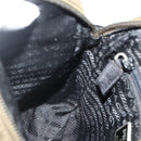 PRADA Sports Shoulder Bag Nylon Khaki Silver Auth ti3845-20