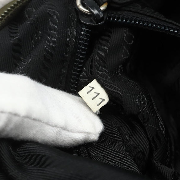 PRADA Sports Shoulder Bag Nylon Khaki Silver Auth ti3845
