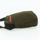 PRADA Sports Shoulder Bag Nylon Khaki Silver Auth ti3845-3