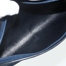 Christian Dior Trotter Canvas Clutch Bag Navy Gold Auth ti3846-14