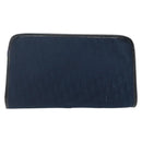 Christian Dior Trotter Canvas Clutch Bag Navy Gold Auth ti3846-3