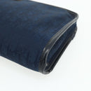 Christian Dior Trotter Canvas Clutch Bag Navy Gold Auth ti3846-8
