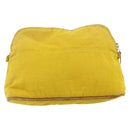 HERMES Bolide Pouch Canvas 2 Set Yellow Brown Auth ti3848-3