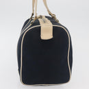 FENDI Boston Bag Canvas Navy Silver Auth ti3849-3