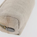 PRADA Pouch Canvas White Gold Auth ti3850-15