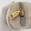 PRADA Pouch Canvas White Gold Auth ti3850-8