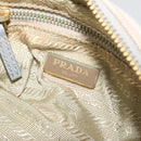 PRADA Pouch Canvas White Gold Auth ti3850-9