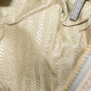 PRADA Pouch Canvas White Gold Auth ti3850-10