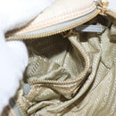 PRADA Pouch Canvas White Gold Auth ti3850-21