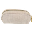 PRADA Pouch Canvas White Gold Auth ti3850-2